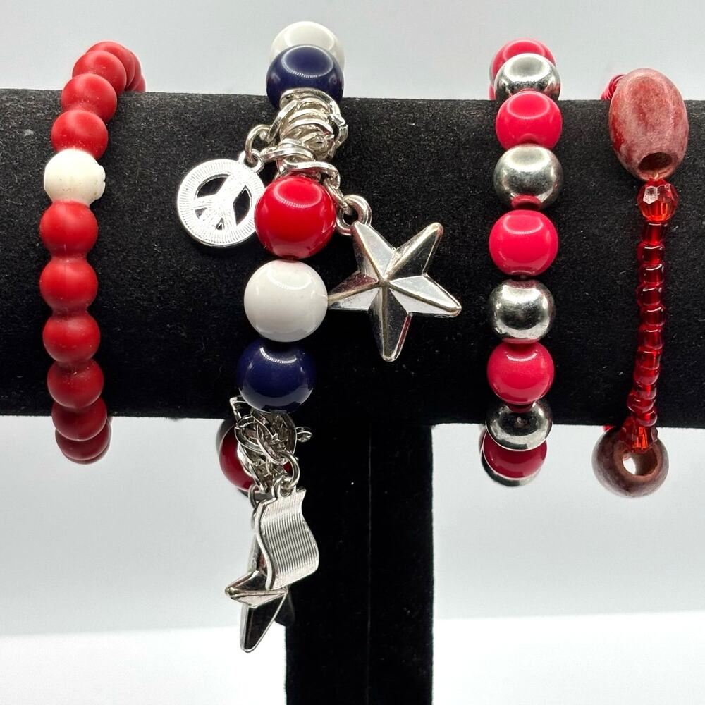 Red & Blue USA Bracelet Bundle - Picture 2 of 3